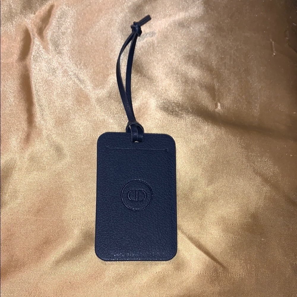 Luxury Dior Blue Leather Luggage Tag NWOT